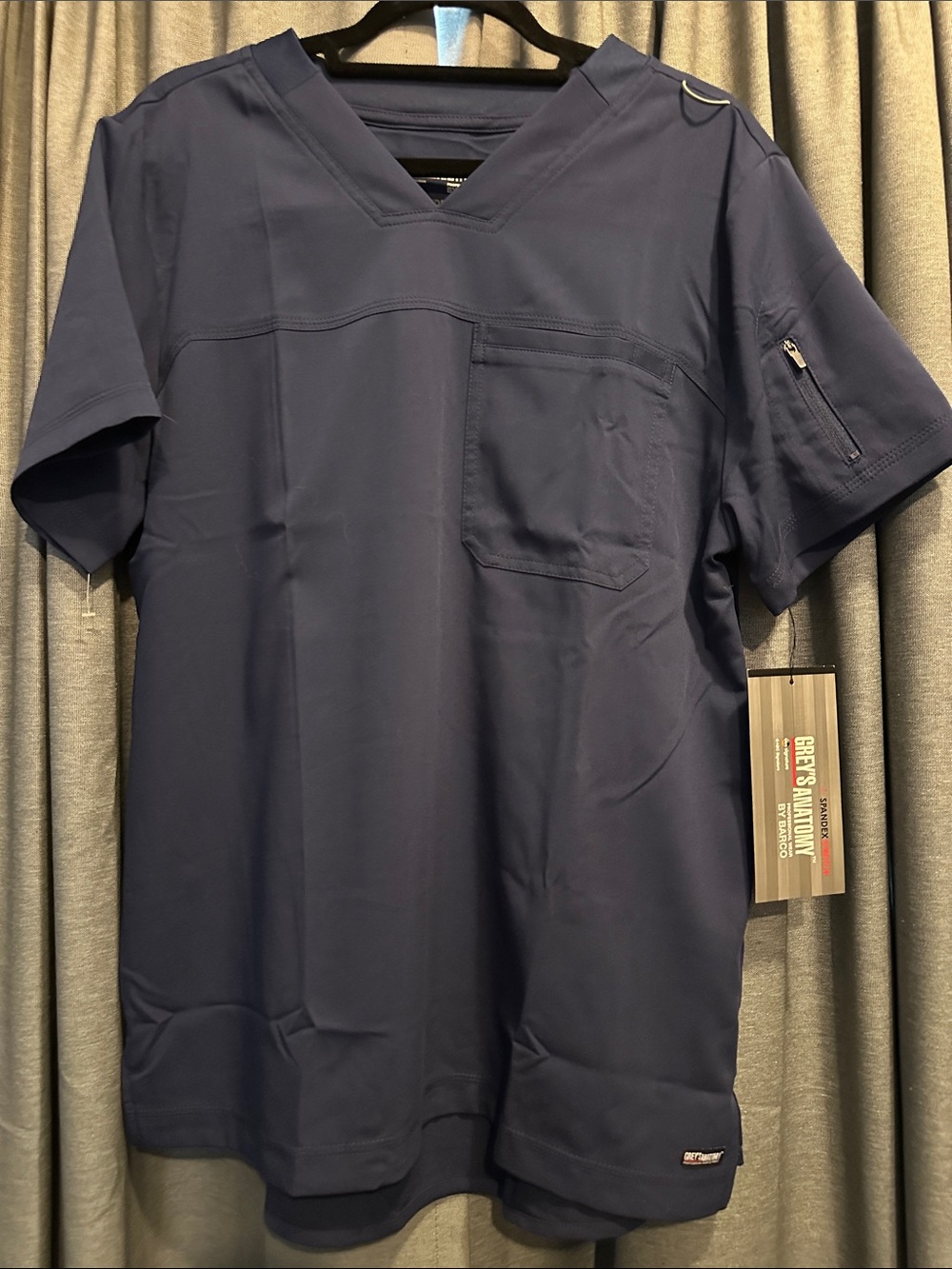 Grey's Anatomy Men's Navy V-Neck Scrub Top